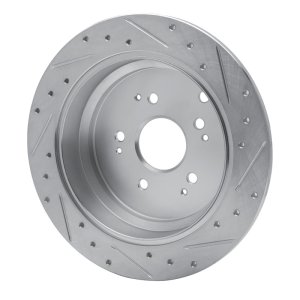 Honda Odyssey Brake Rotor (1) - Rear Left - R1 Concepts - Drilled & Slotted - Silver - `02-`04